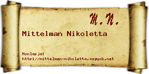 Mittelman Nikoletta névjegykártya